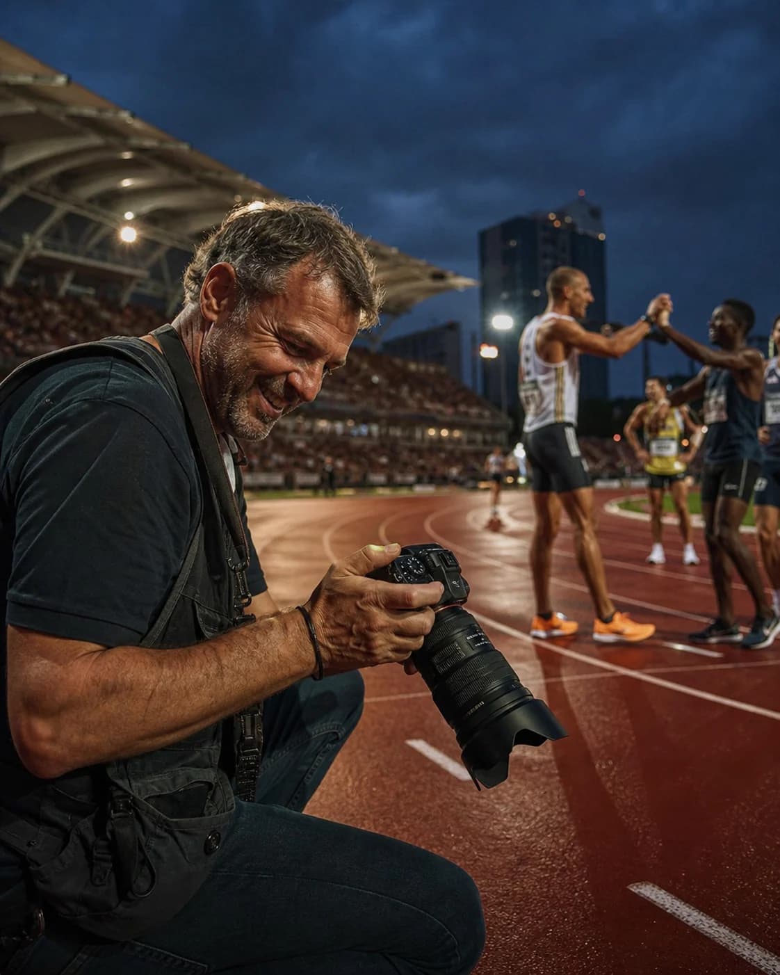Fotograf za sportske događaje radi na događaju